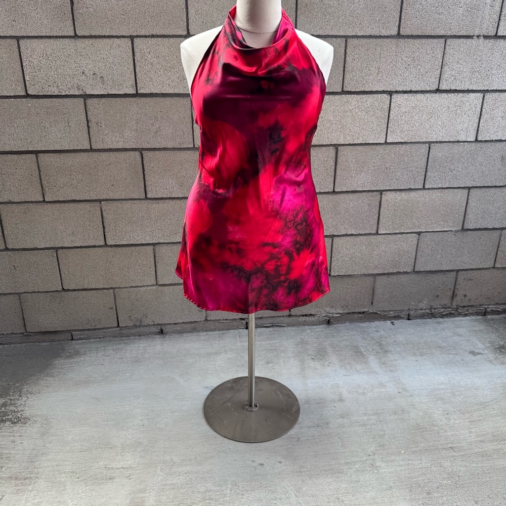 Elegant Red Halter Dress